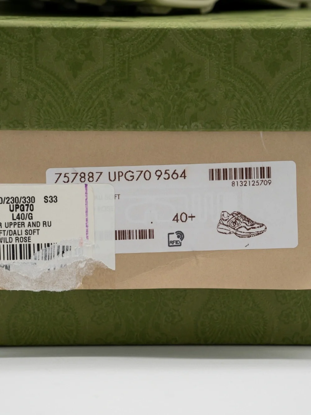 size 40.5G 10.5 US Gucci Rhyton Ivory GG cut Out Pink Leather Sneakers - Picture 12 of 12